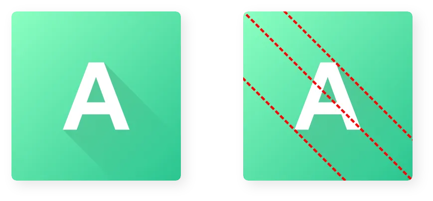 Always keep the angle of your light consistent. Notice how the gradient and flat shadow follow the same angle.
